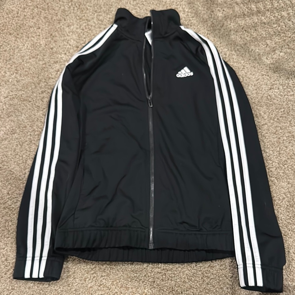 Adidas Black and White Windbreaker Jacket